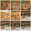 Wood Necklace Earrings Set Alloy Women Pendant Elegant Geometric Jewelry Set  Daily Outfit