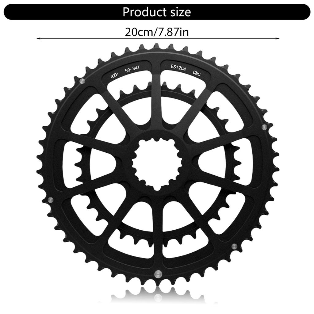 Road Bike Double Chainring Narrow Wide Tooth Disc Chain Wheel Chainring 50-34T/52-36T/53-39T Bike Chainrings Replacement