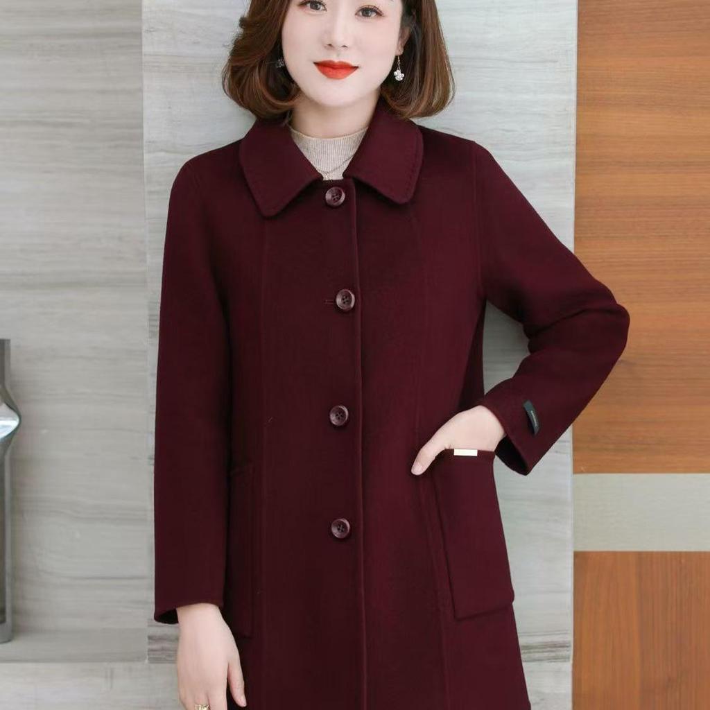 Manteau en laine pour femme petite taille 2025: Épais, court, style coréen, tendance