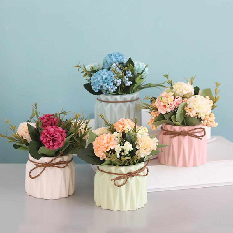 Fake Bonsai Artificial Flower Plant Potted Green Planting Wedding Home Decoration Small Ornaments De