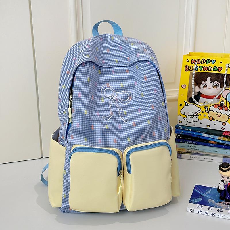 College style color matching backpack women's new schoolbag junior high school girls college students travel light backpack