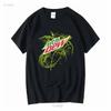Vintage Mountain Dew Mens T Shirt Black Size XL Cotton Crew Neck Vintage Washed Comfortable Streetwear Unisex