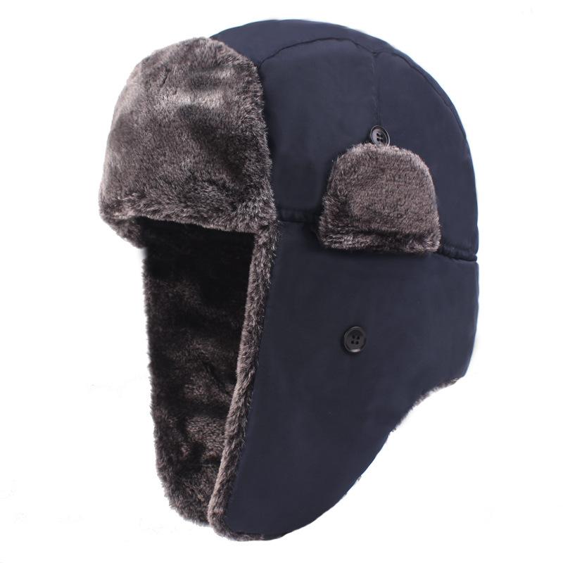 Wind and Snow Cap Men's Lei Feng Cap Winter Hat Thickened Velvet Ear Protection Cap Cycling Windproof Cap Male Hat