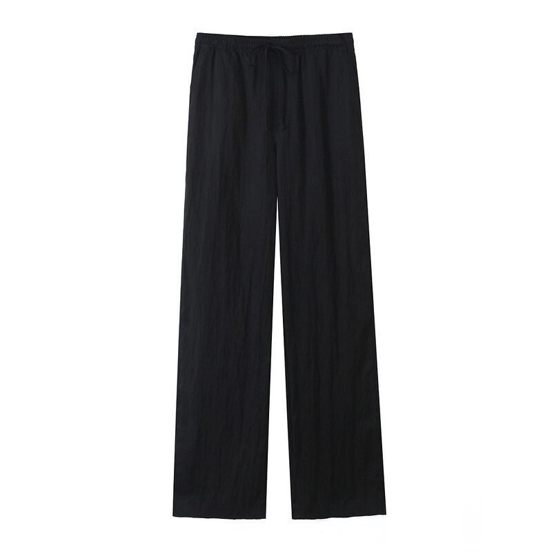 

Fashion Style 2024 Spring New Arrival Women s Clothing Casual Easiest for Match High Waist Elegant Straight-Leg Trousers 1255417 527 Black L