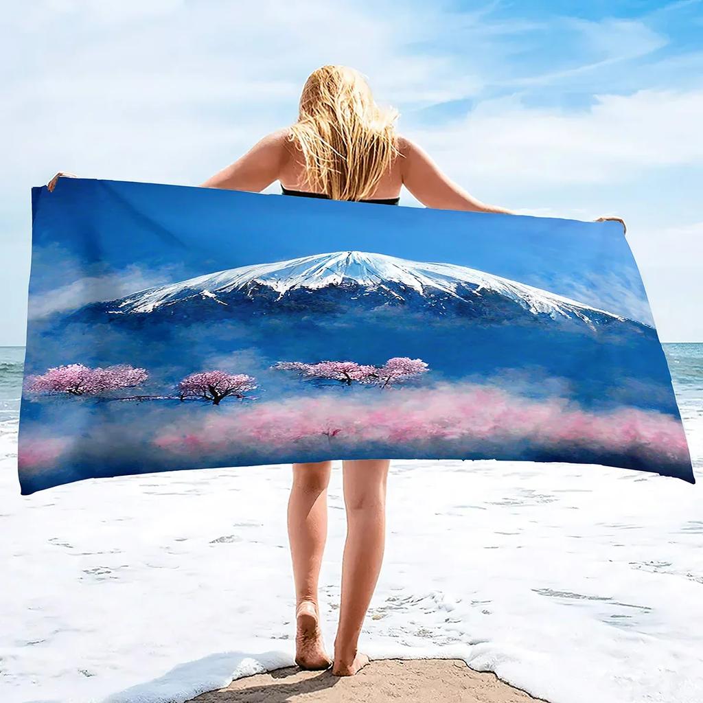 Pink Cherry Blossoms Branch Floral Pattern Soft Highly Absorbent Large Beach Towels Quick Dry Absorbent Bath Towels Blanket