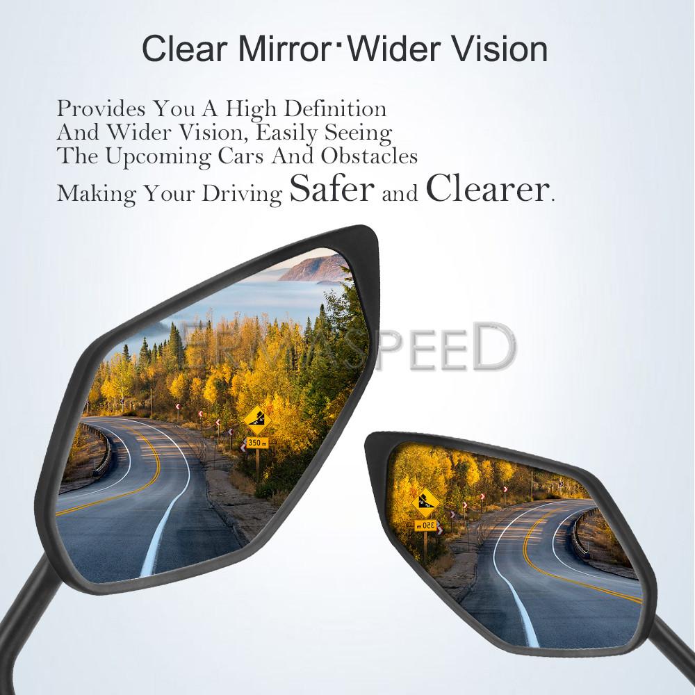 1pár módní univerzální motocyklový skútr Zpětná zrcátka Tvar listu Přední strana Zadní zrcátko pro motorku E-bike