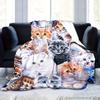 Cute Cat Print Blanket, Flannel Blanket, Soft Warm Throw Blanket Nap Blanket For Couch Sofa Office Bed Office Camping Travelling