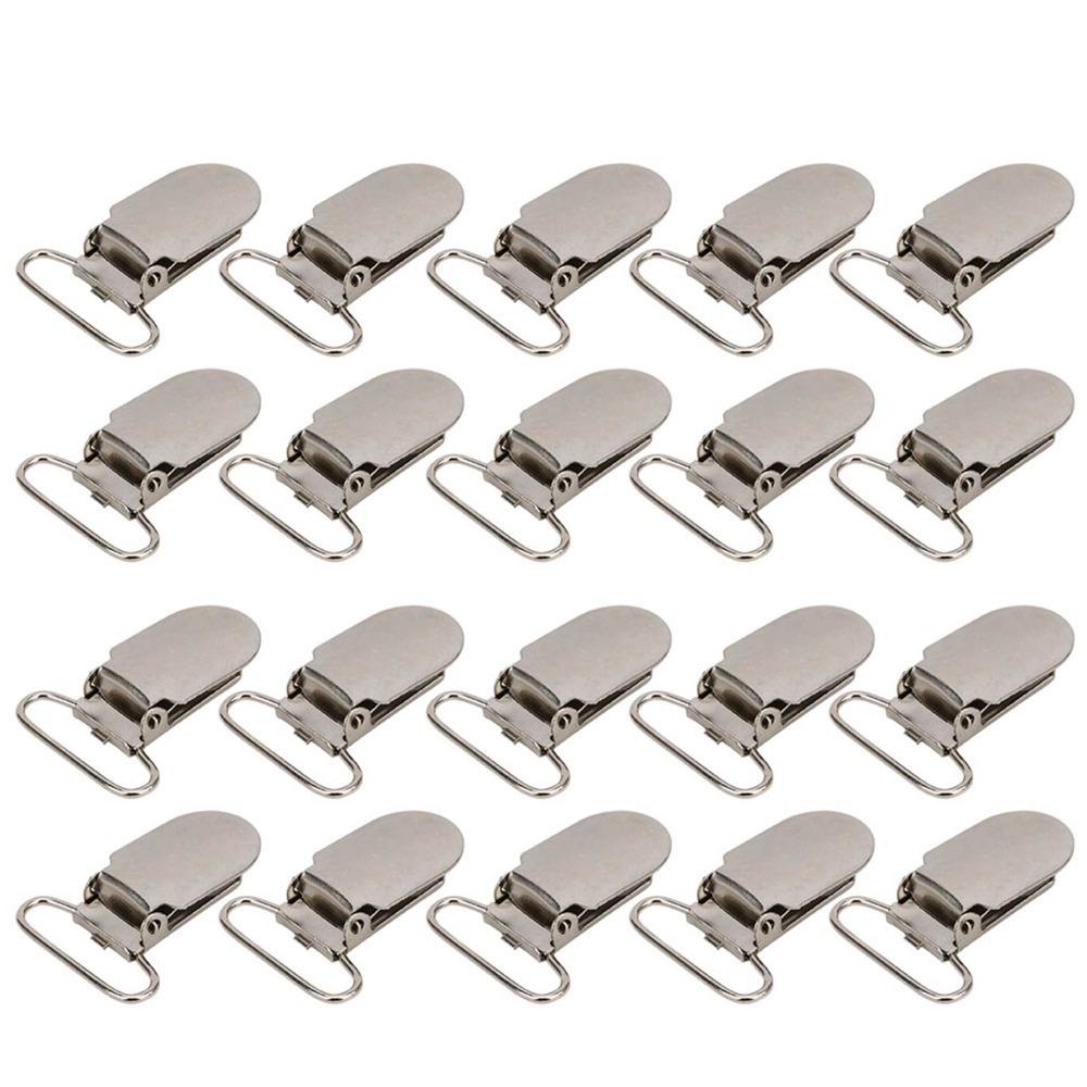 20pcs Metal Material Suspender Snap Silver Duckbill Shape Clips  Clothes Decoration