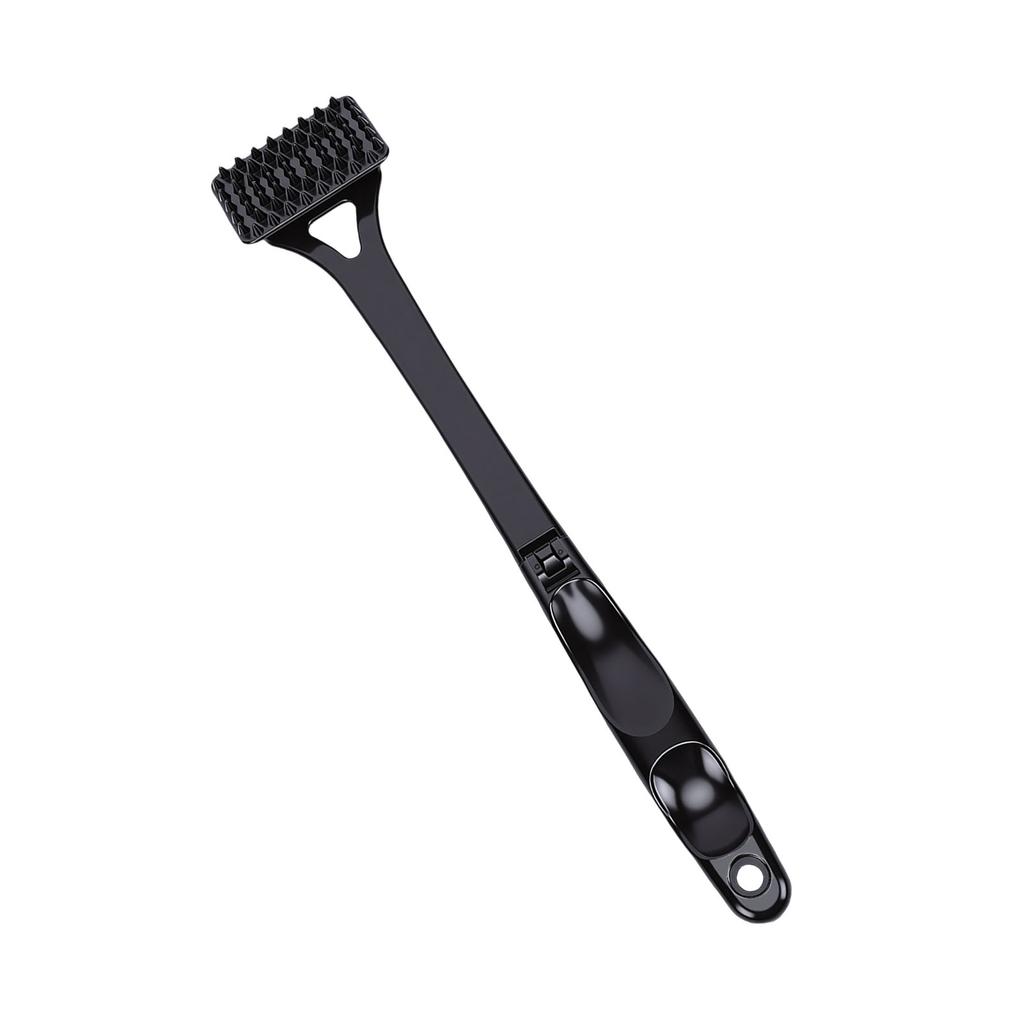 Foldable Back Scratcher Ergonomic Handle Portable Multi Functional Pet Grooming Comb Massage Scratcher Black
