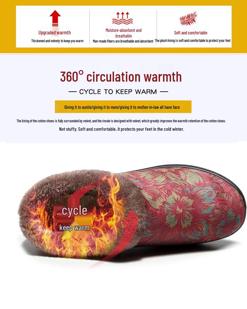 2025 Winter Women's Non-slip Soft Sole Suede Cotton Slippers for Mom