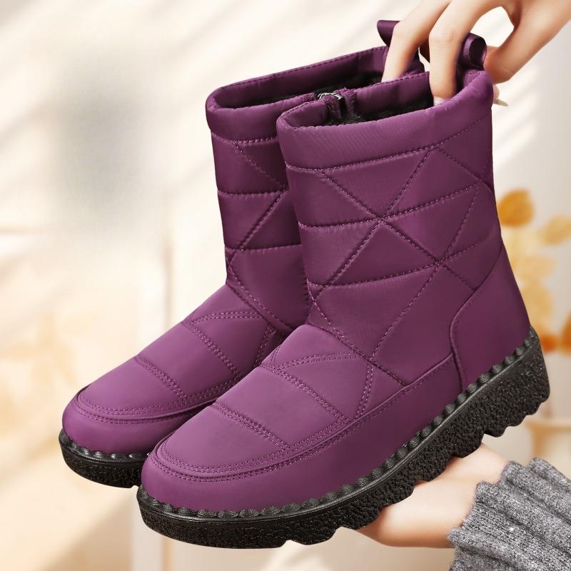 Women's Shoes, Cotton Shoes, Fleece and Thickened High-top Anti-slip Snow Boots, Casual and Versatile Cotton Boots