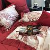 100 cotton wedding four piece set printed dowry bedding flower sea
