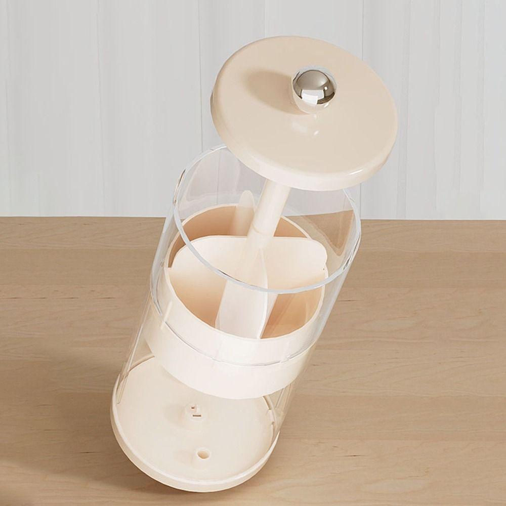 Large Capacity Automatic Lifting Makeup Brush Holder Plastic Makeup Brush Organizer  Tabletop