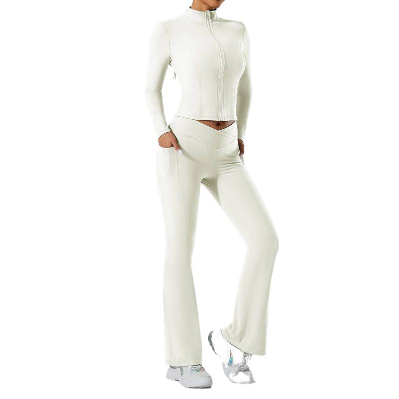 RYGZ Soft Skin-Feel Yoga Jacket & High-Waisted Hip-Lifting Pants Set
