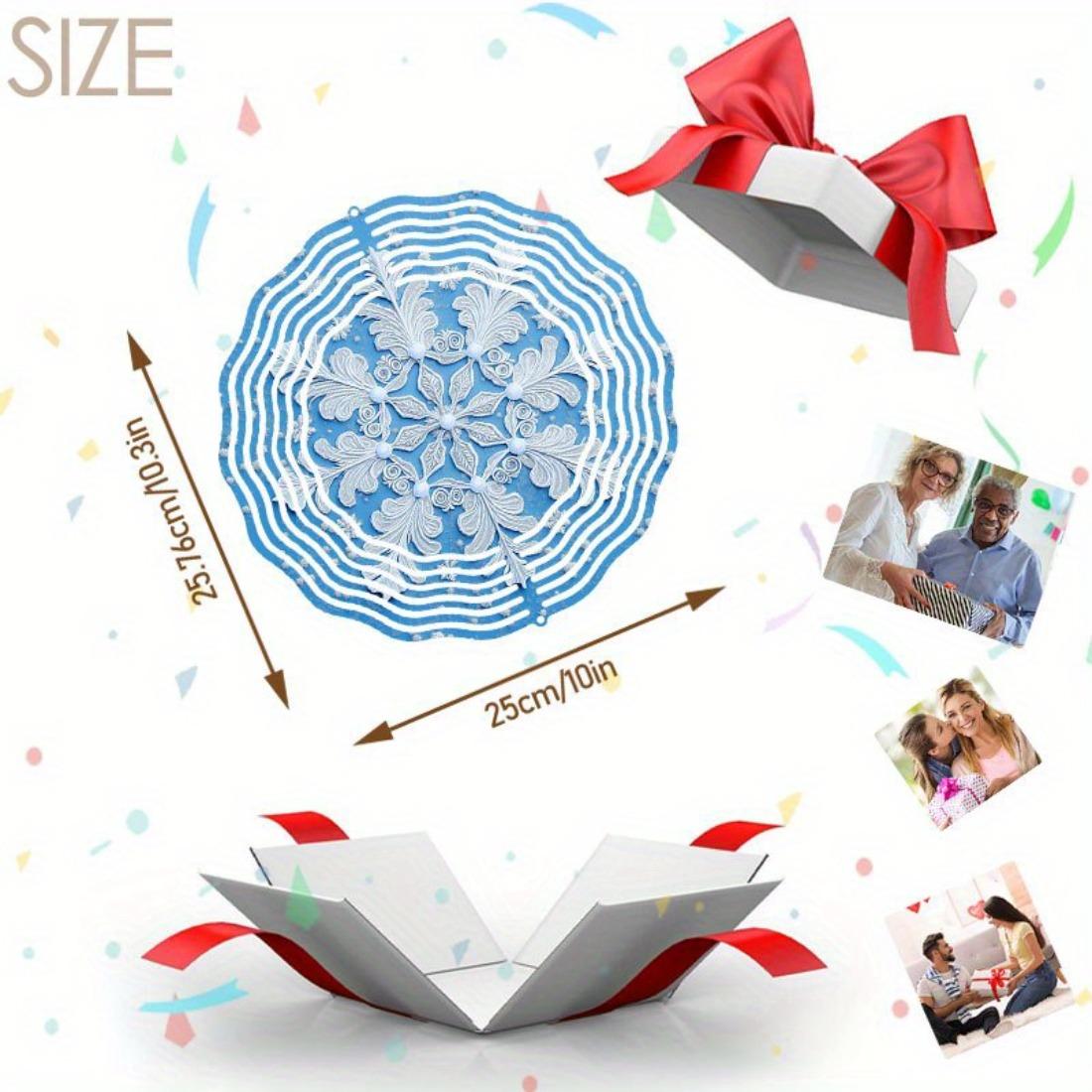 

Уникальная мандала-колокольчик ветра с узором снежинки, металлическая ветряная мельница, динамичная скульптура, подходящая для подвесного декора сада, патио, прочное уличное произведение искусства