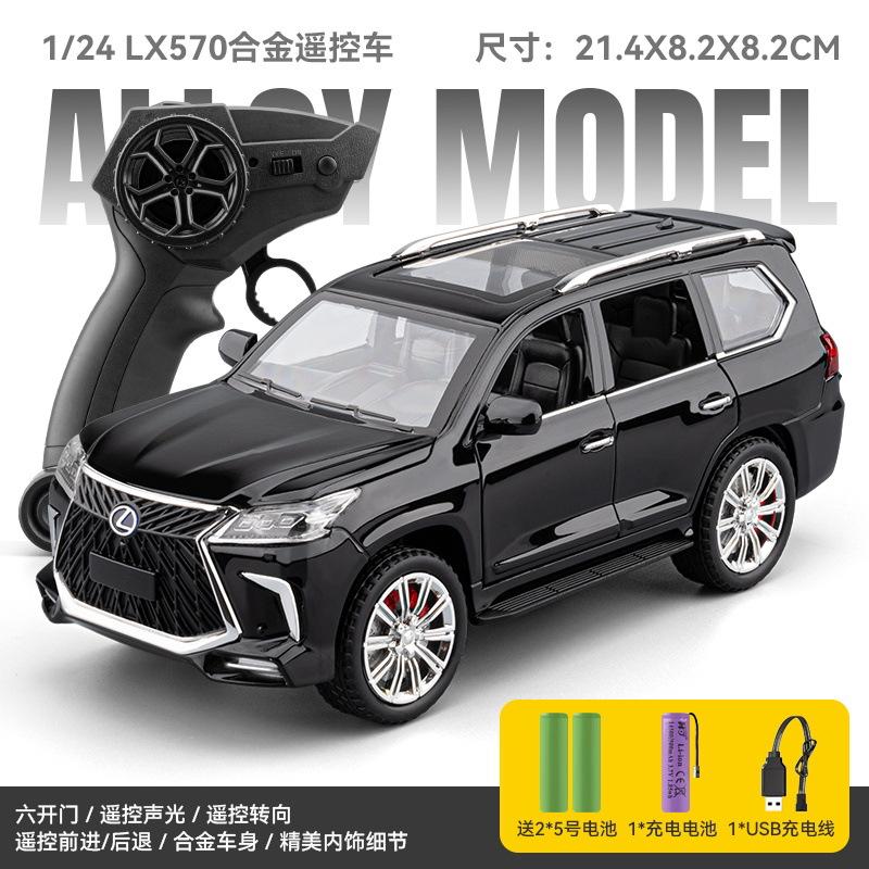 

1:24 LX570 Off road with Sound and Light Alloy Remote Control Car Children s Birthday Gift Toy Advanced Collectibles чёрный
