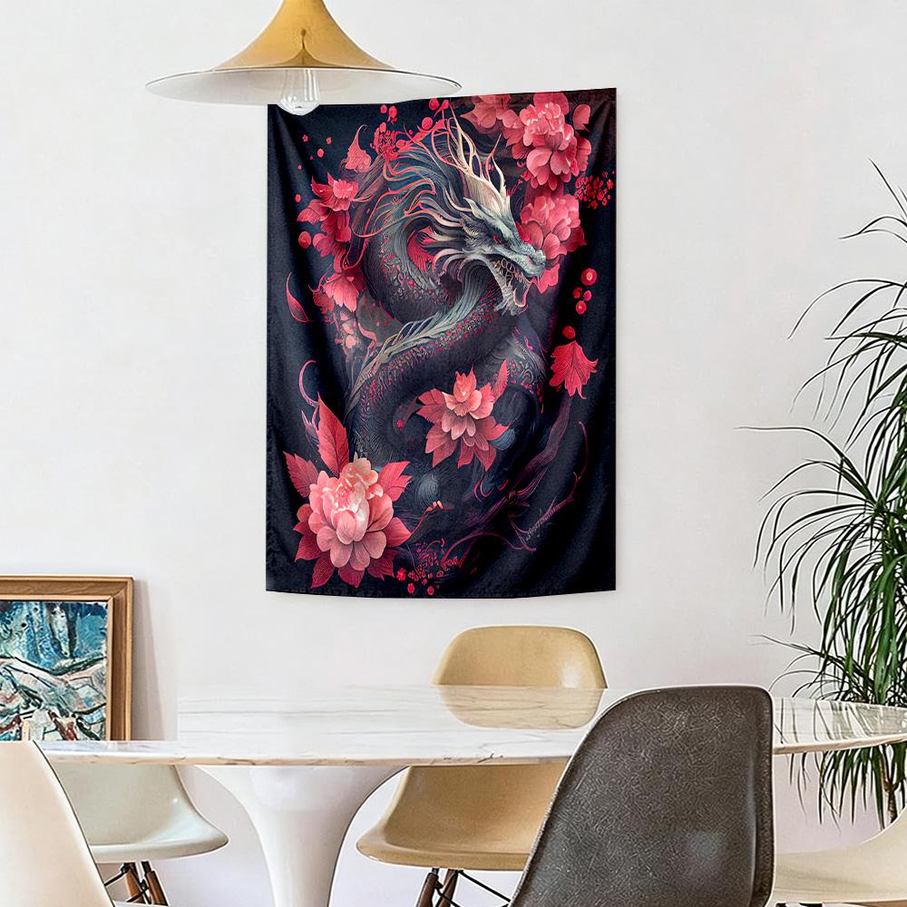 Dragon Wall Decor Tapestry Art For Pet Memorial Birthdaywedding Party Backdrop Family Gift