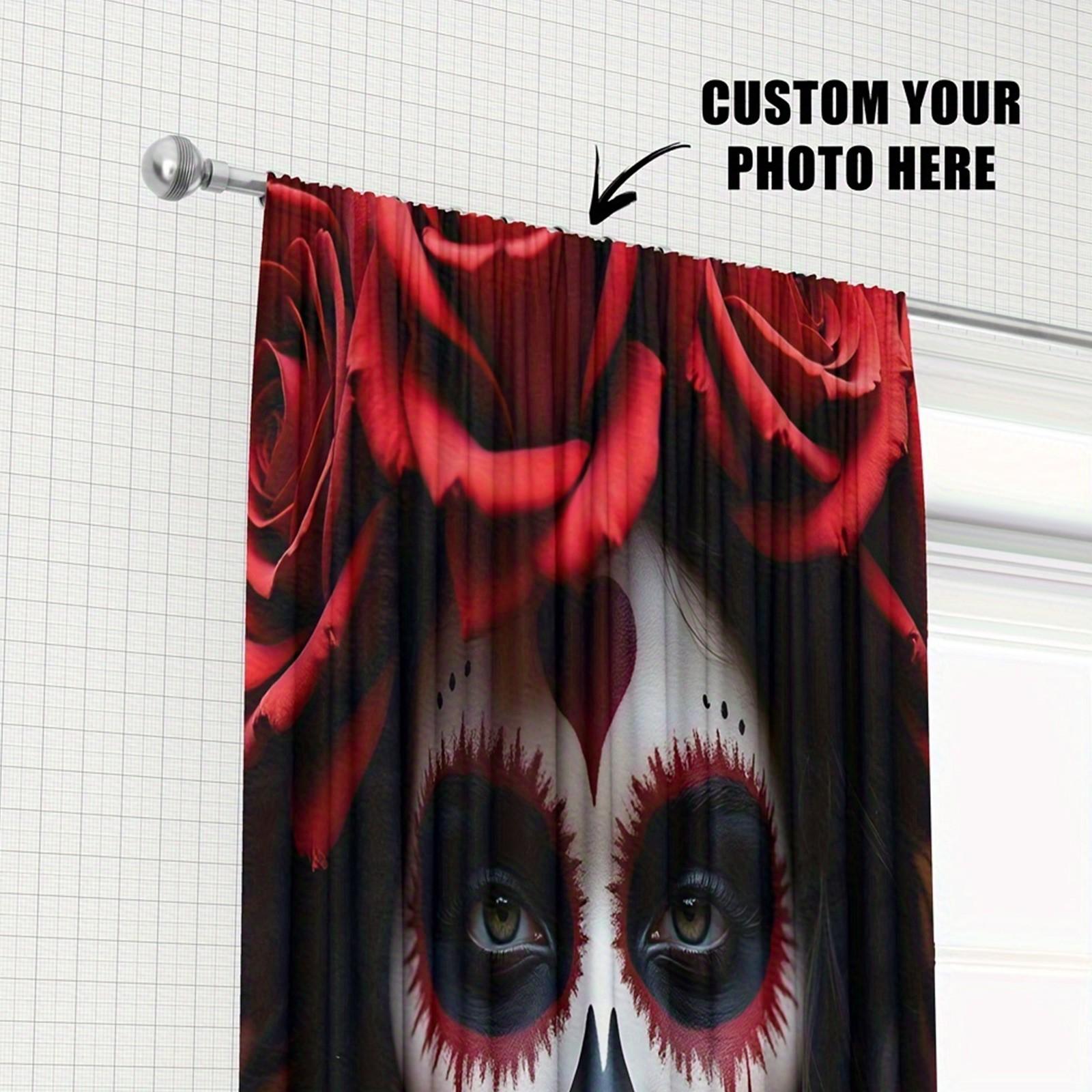 

Персонализированные шторы с индивидуальной печатью (односекционный стиль «сквозь бланк») S белый