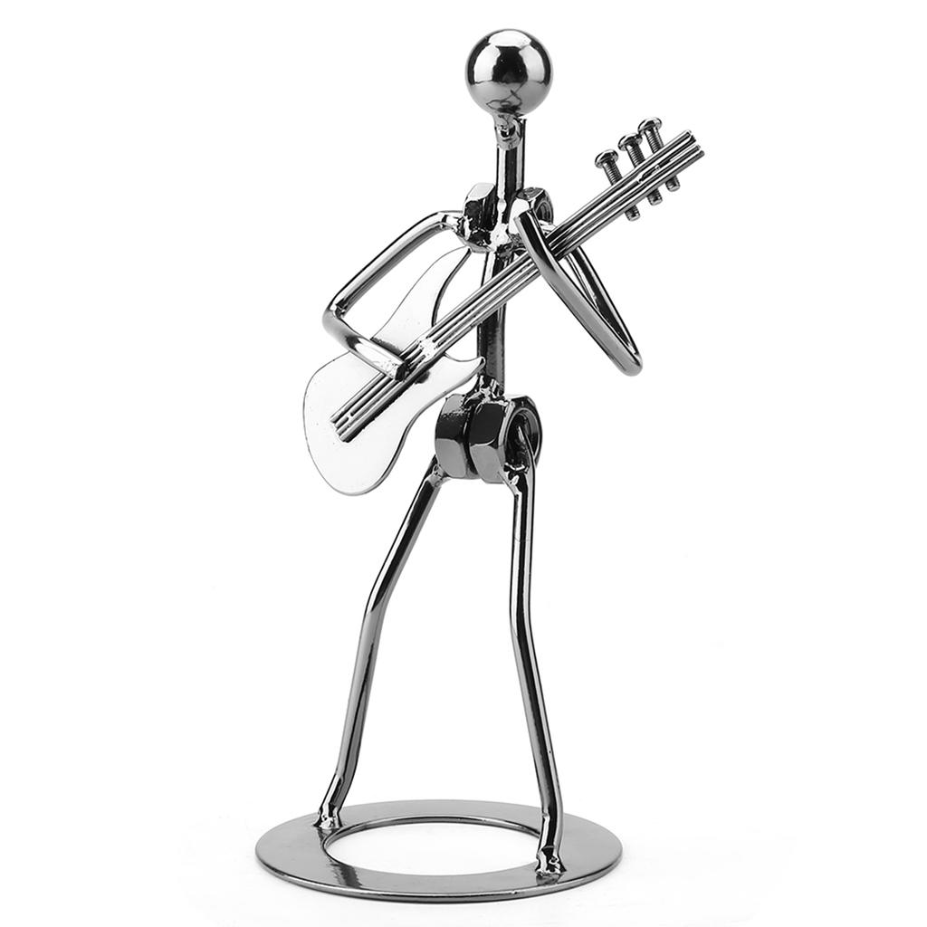 Musician Player Collectible Figurine Ornaments Gift Iron Guitar Player Figurine Decoration