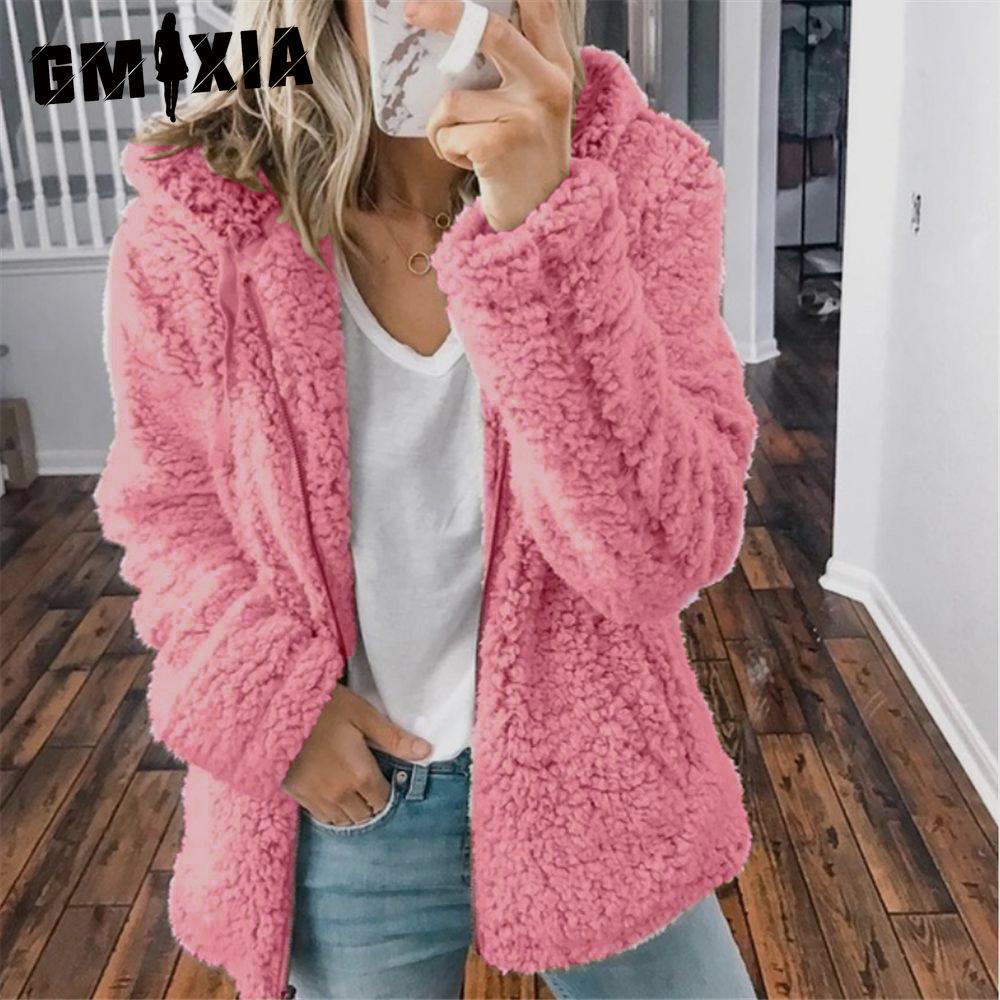 GMXIA Women's Vintage Casual lattice Print Autumn Winter Long Sleeve Hooded Jackets & Coats
