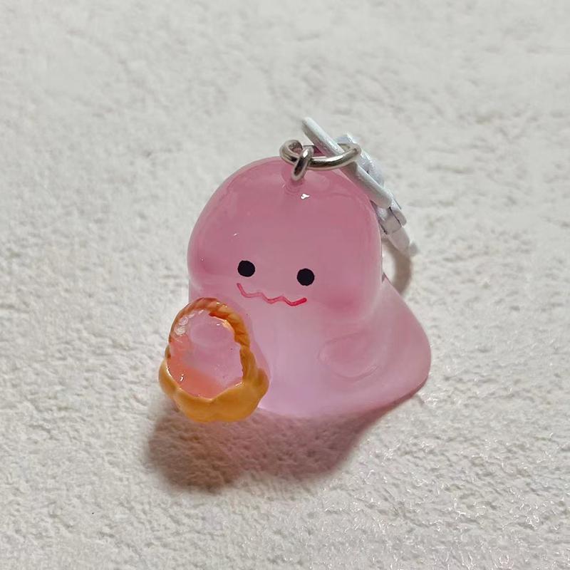 Cartoon Halloween Schlüsselanhänger Jelly Nachtlicht Geist Harz Desktop Deko Halloween Schlüsselanhänger Rucksack Requisiten Niedlich Mini Geist Geist