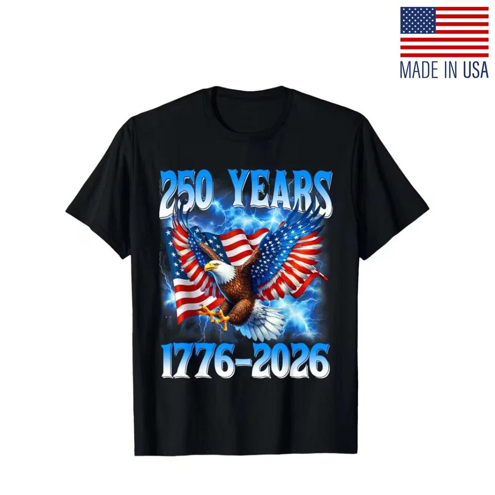 T-shirt 250e Anniversaire Drapeau Américain & Aigle (1776-2026) - Commémoratif 250 Ans
