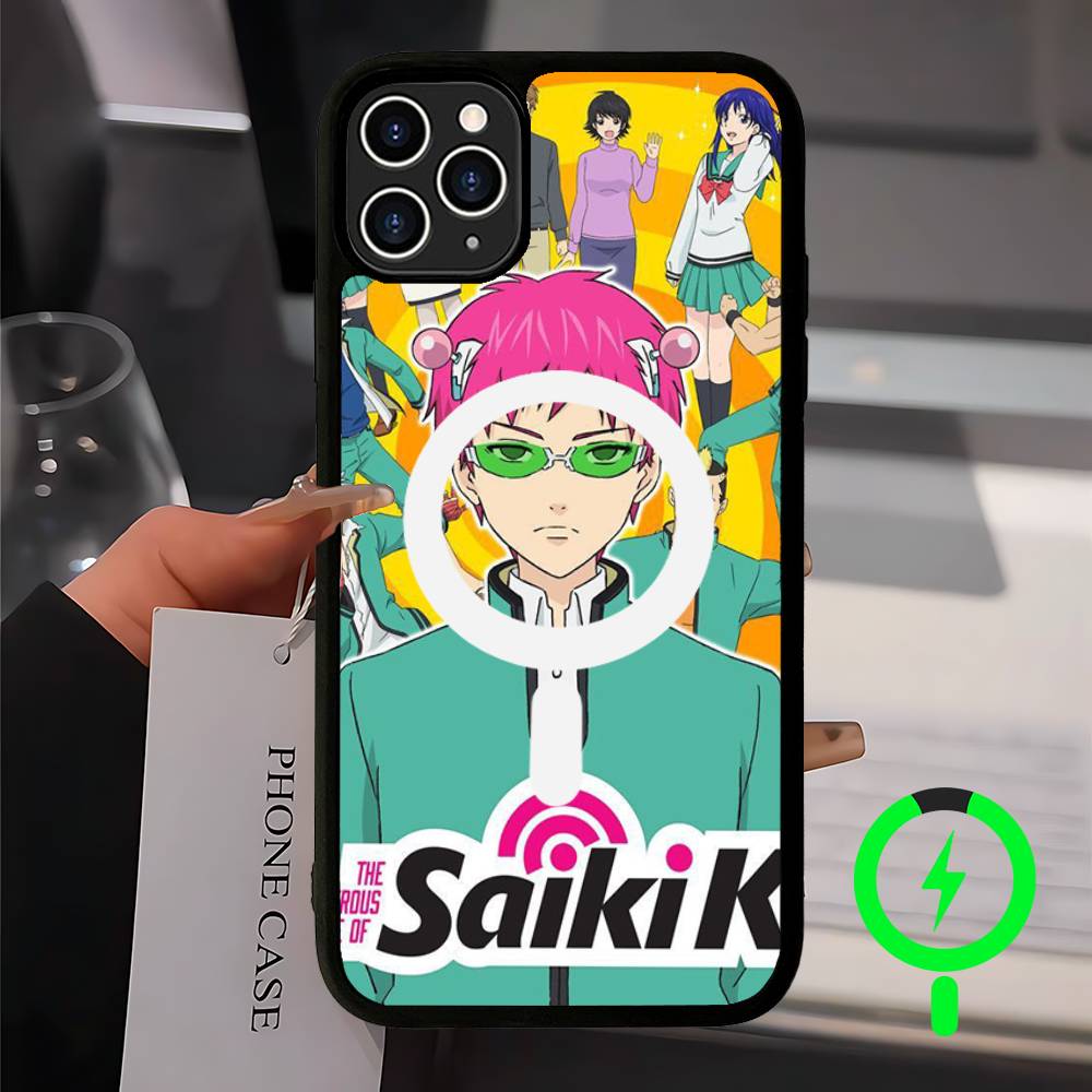 Anime Saiki Kusuo Magnetic Matte Phone Case For IPhone 16 17 15 14 13 12 11 For Magsafe Wireless Charge Cover