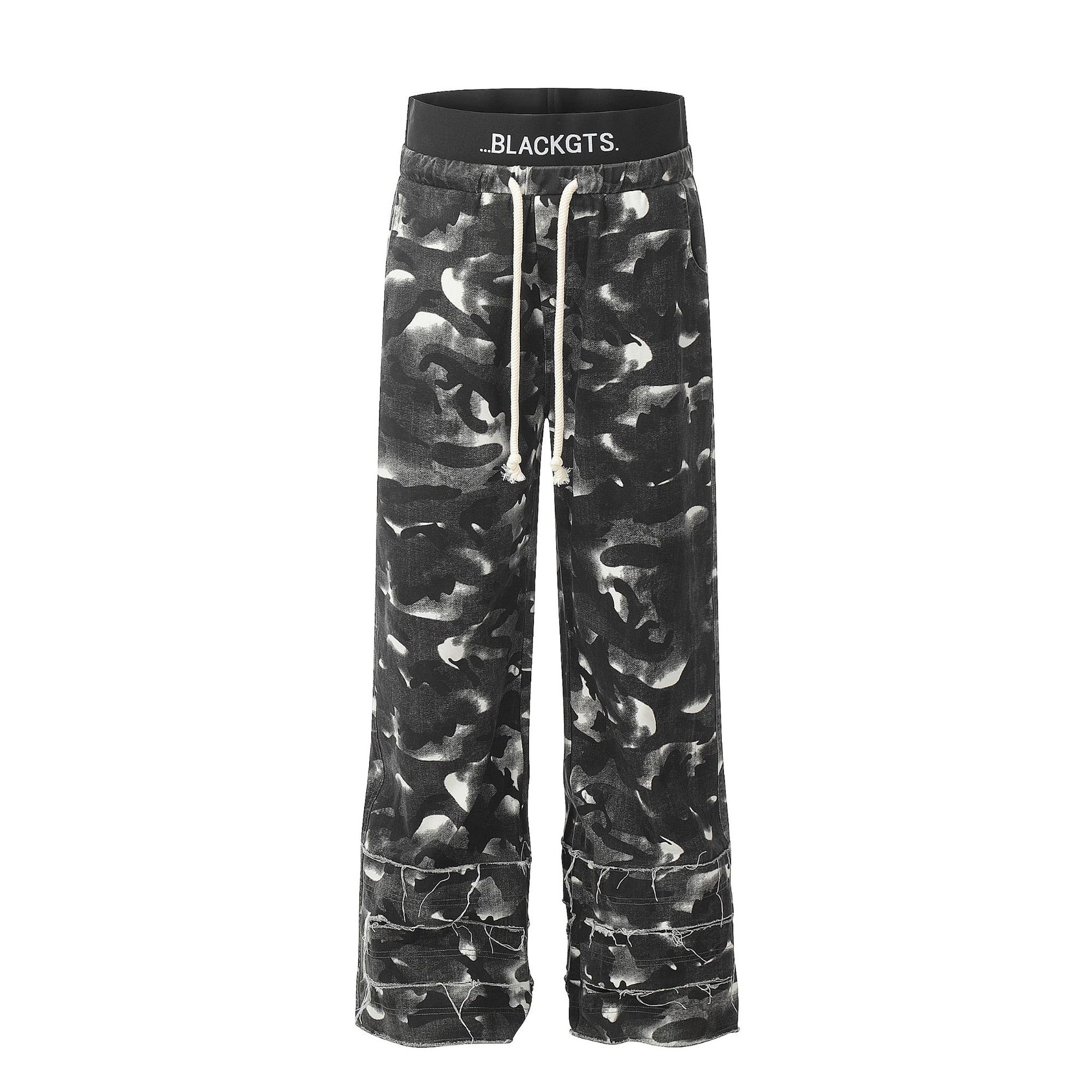 

Уличные модные старые сложенные камуфляжные брюки Micro La Work, повседневные камуфляжные брюки с двойной талией L камуфляжный