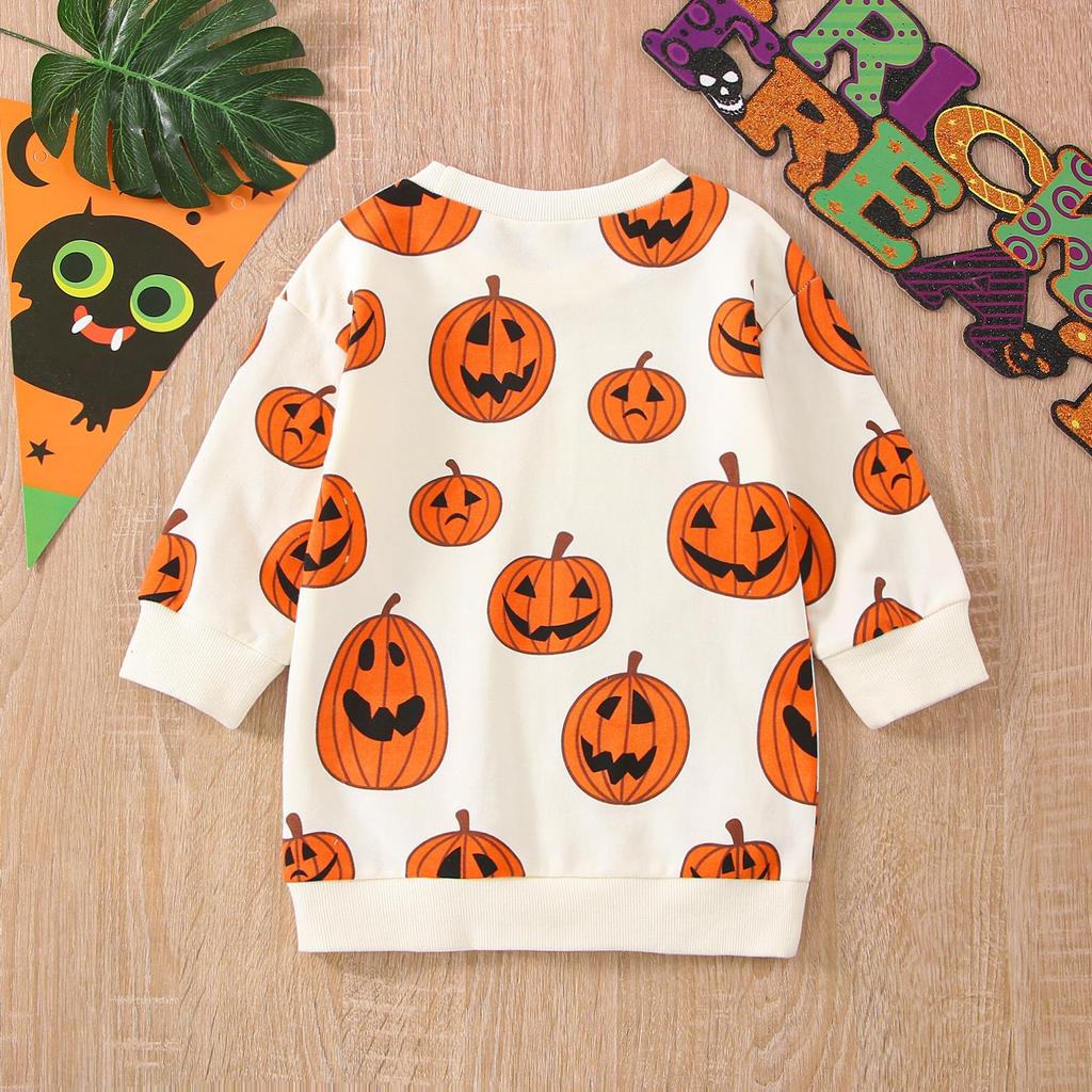 Halloween Baby Clothes Toddler Pumpkin Sweatshirt - Cute Halloween Pullover For Boys/Girls (12M-3T) Halloween Shirt