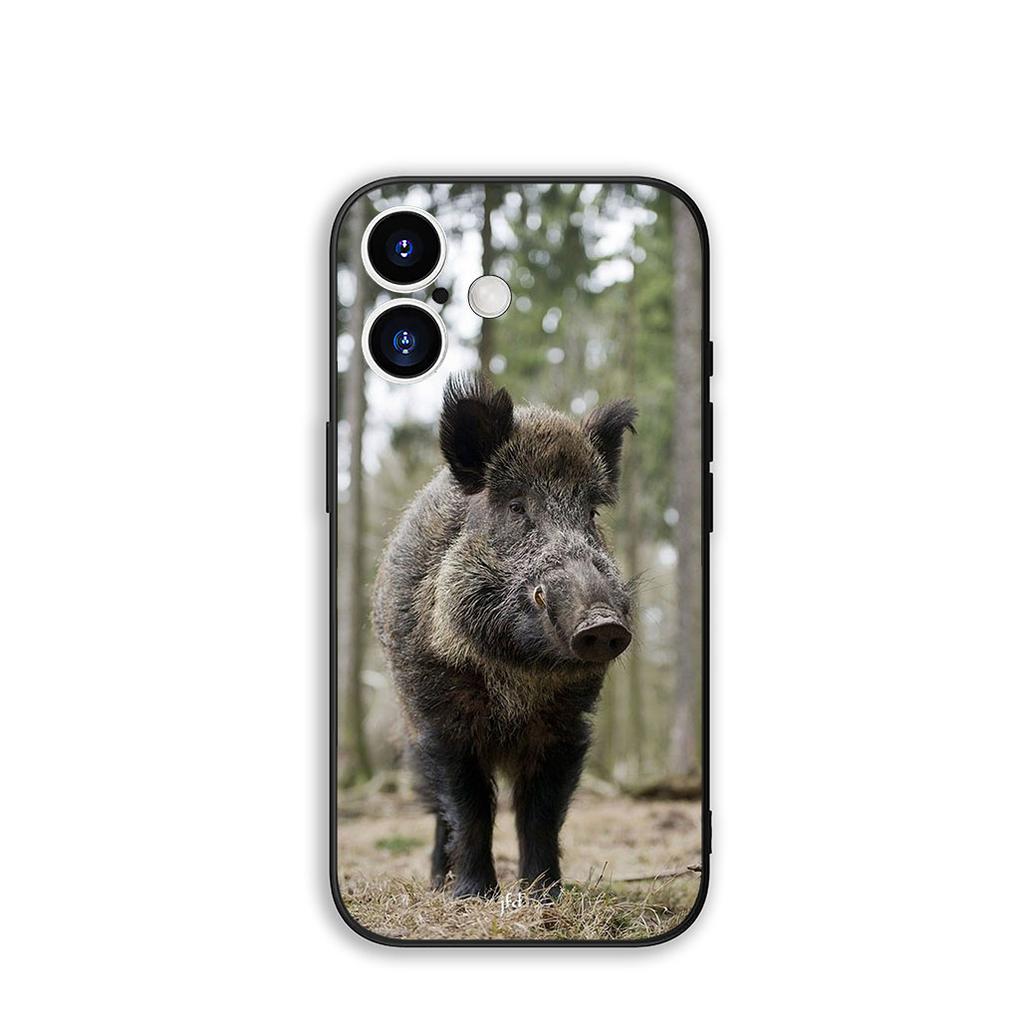 Phone Cover Animal Wild Boar Pig Casing for Apple iPhone 16 15 14 Plus 13 12 Mini 17 Pro Max + ProMax 16E Air 15+ Case