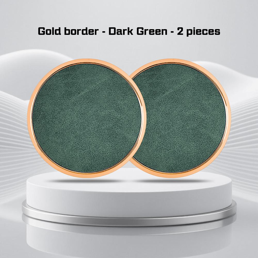 

For Toyota Camry Crown Majesta Highlander Land Cruiser Car Water Cup Pads Leather Alloy Coaster non-slip Mat Interior Accessorie