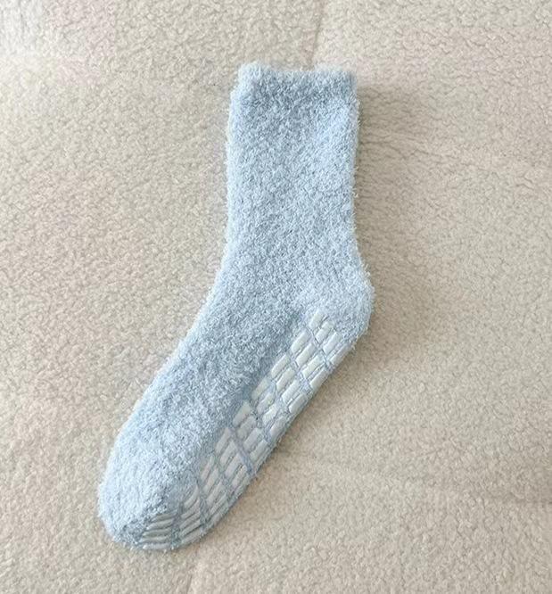 Cross-Border Women's Mid-Calf Thickened Non-Slip Coral Fleece Socks for Autumn and Winter