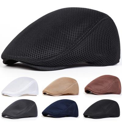Summer Breathable Mesh Beret Cap Men Fashionable Casual Travel Hat Outdoor Trucker Hats Cotton Newsboy Caps