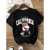 Vibrant Bear Print T-Shirt  Soft Breathable Short Sleeve Crew Neck Casual Top for Summer & Spring  Women's Relaxed Graphic Y2k