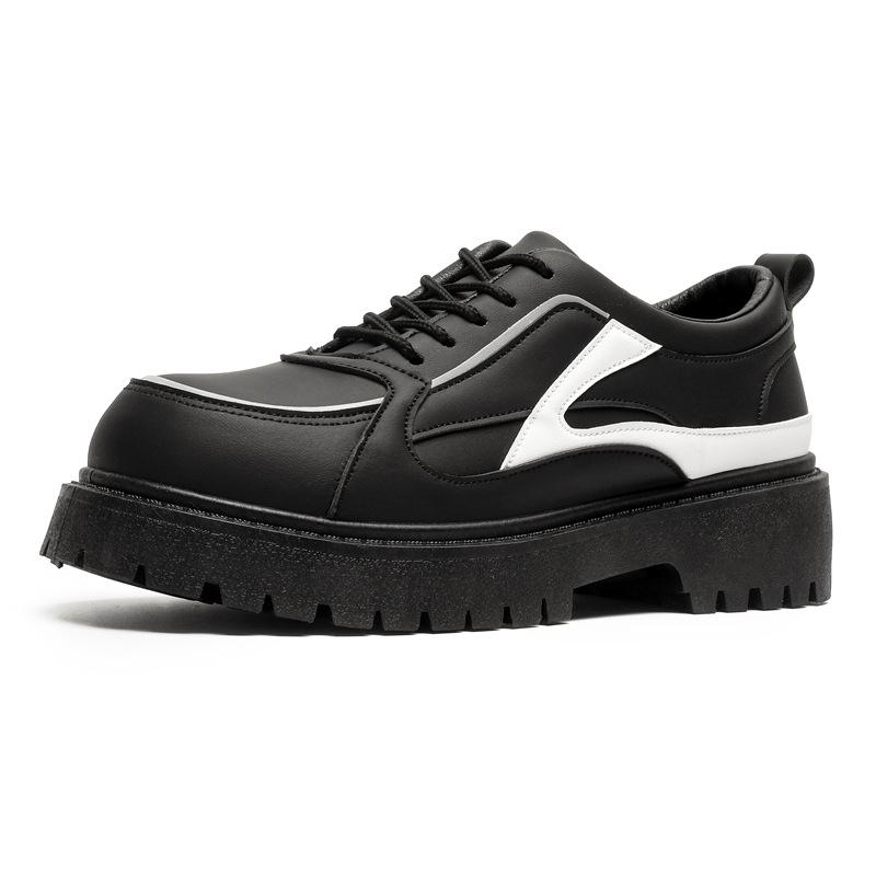 

Мужские черные кожаные повседневные туфли на толстой подошве с увеличением роста - Модные кроссовки в корейском стиле для всех сезонов Size 40