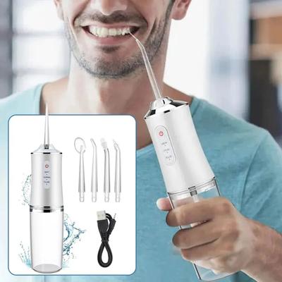 New Oral Irrigator USB Rechargeable Water Flosser Portable Dental Water Jet 4 Tip 220ML Water Tank IPX7 Waterproof Teeth Cleaner