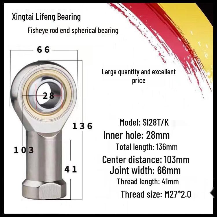 SA/SI/SAL/SIL Internal Thread Rod End Joint Bearing – Sizes 5, 6, 8, 10, 12 T/K External Thread