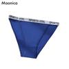 Evropská velikost Sexy Písmeno Sportovní Dámské Spodní prádlo Boční Duté Kalhotky Prodyšné Bezešvé Čistá Bavlna Bikini Spodní prádlo
