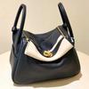 Pillow Bag Women's First Layer Cowhide Handbag Shoulder Bag Oblique Span Leather Doctor Bag Large Capacity Commuter Bowling Bag