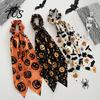 Soft Hair Scrunchie Halloween Satin Scrunchies for Women, Funny Pumpkin Printed Elastic Ties, Tie Ponytail Holders, Decorative Accessories Daily Wear