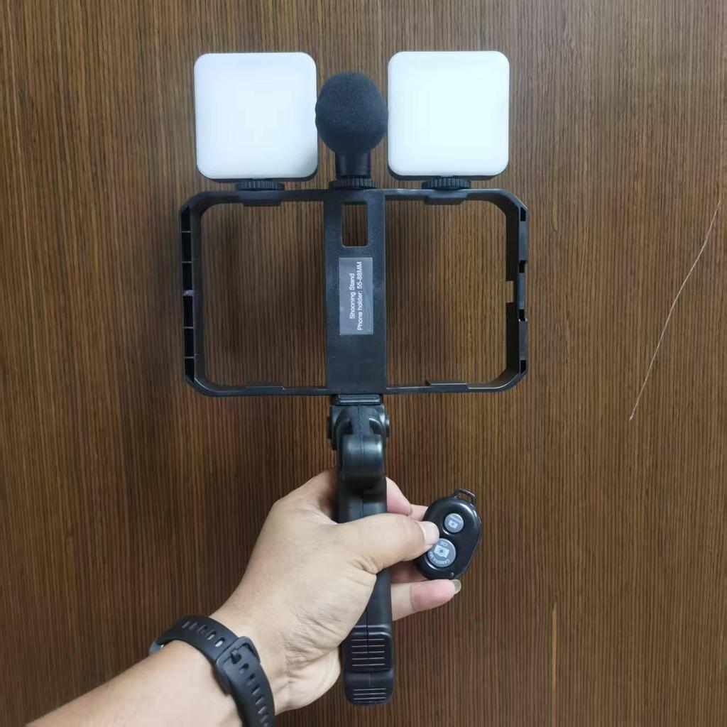 Mobile Phone Stabilizer Frame with Dual Lights for Horizontal & Vertical Shooting