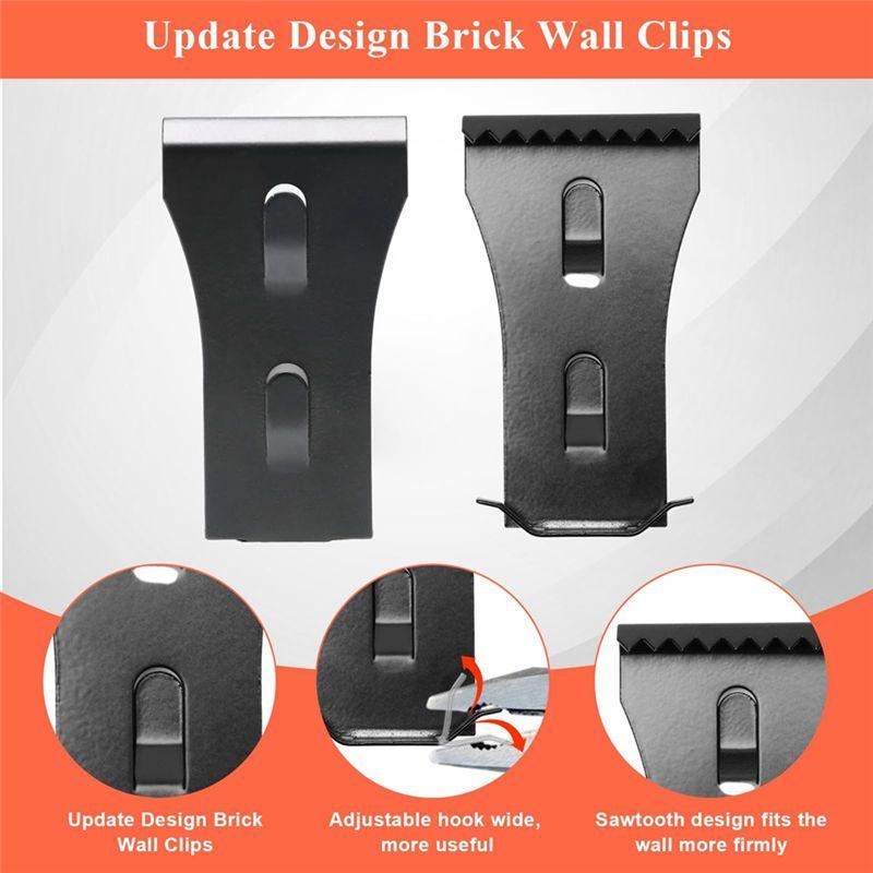 M-Modern-Metal Brick Clip Hooks No Drill Wall Brick Coat Hanger, Outdoor Brick Hanging Clip Hook