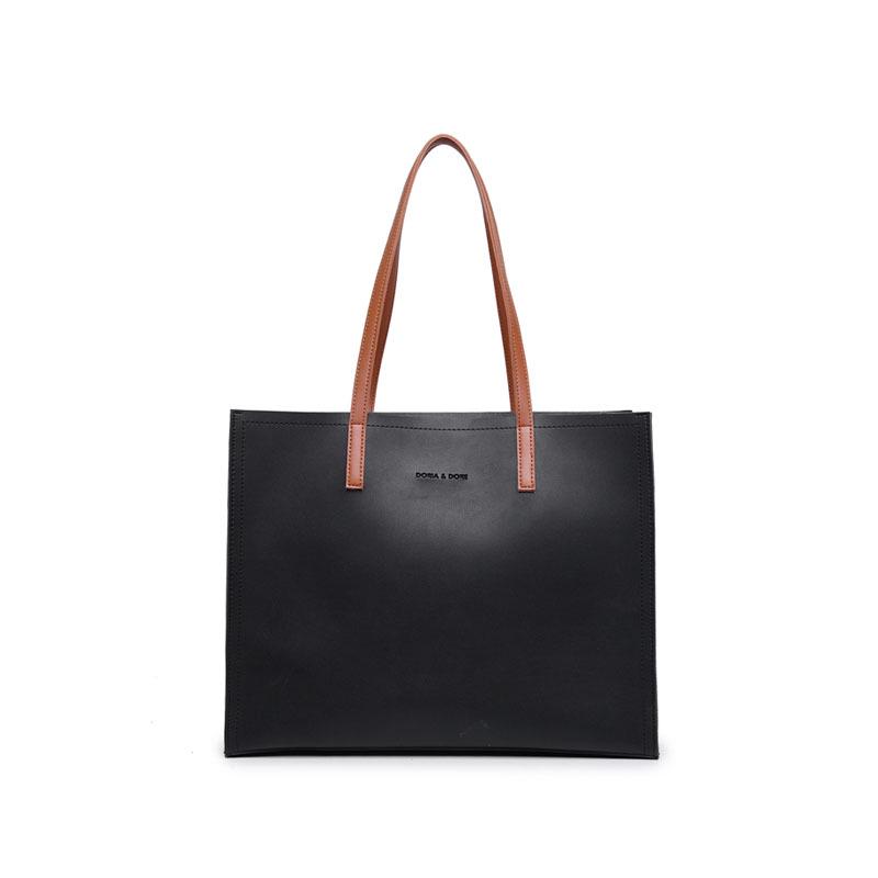 

Tote bag large bag new shoulder bag women s bag autumn and winter simple commuting soft leather large capacity mother and child bag чёрный