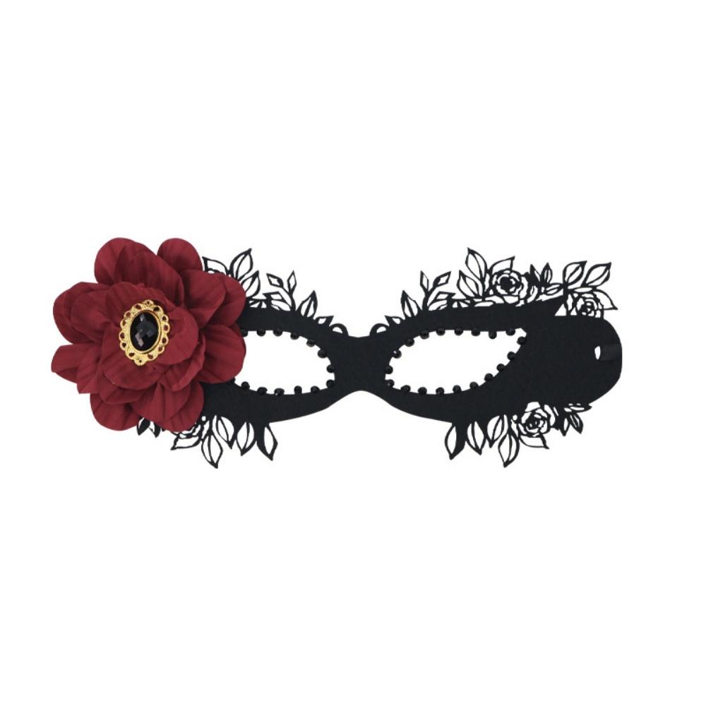 Black Flower Mask Charming Masquerade Eye Mask Princess Masquerade Mask Adjustable For Special Event Evening Event Costume