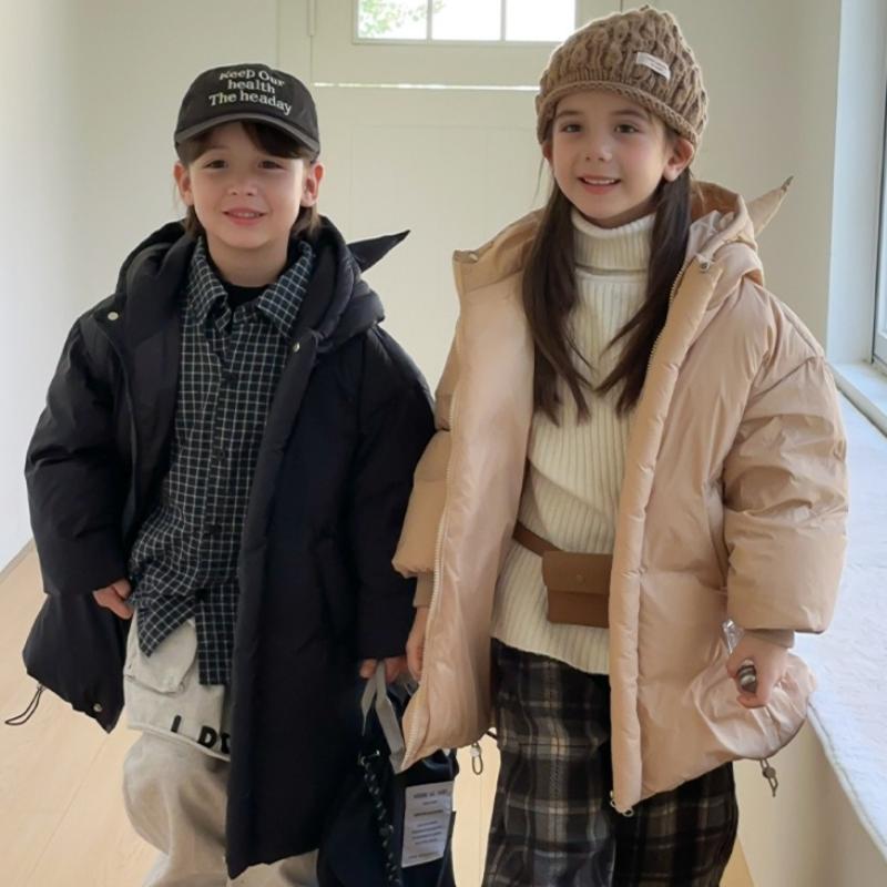Children's Warm and Cute Mid-length Thick Winter Jacket for Boys and Girls