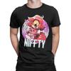 Niffty Hazbins Hotels Anime T Shirts for Men Pure Cotton Funny T-Shirt Round Collar  Tees Short Sleeve Tops 4XL 5XL