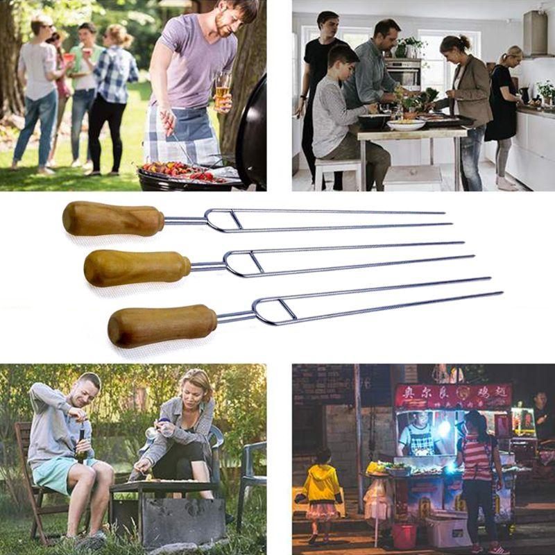 6pcs Stainless Steel U-Shaped Barbecue Brazing Fork Needle Grilling Skewers BBQ Tools