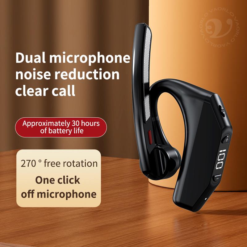 Bluetooth Business Earphones Talk/Music Time 20/30 Hours LED Digital Display With MlC Noice Cancelling Wireless Headset