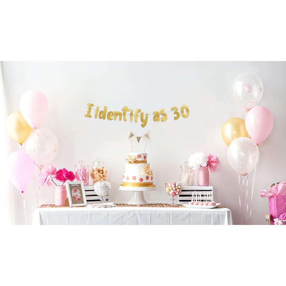 Funny Gold Glitter Banner Happy Mens Birthday Party Supplies, Ideas, and Gifts 21st, 30th, 40th, 50th, 60th, 70th, 80th Adult Birthday Decorations