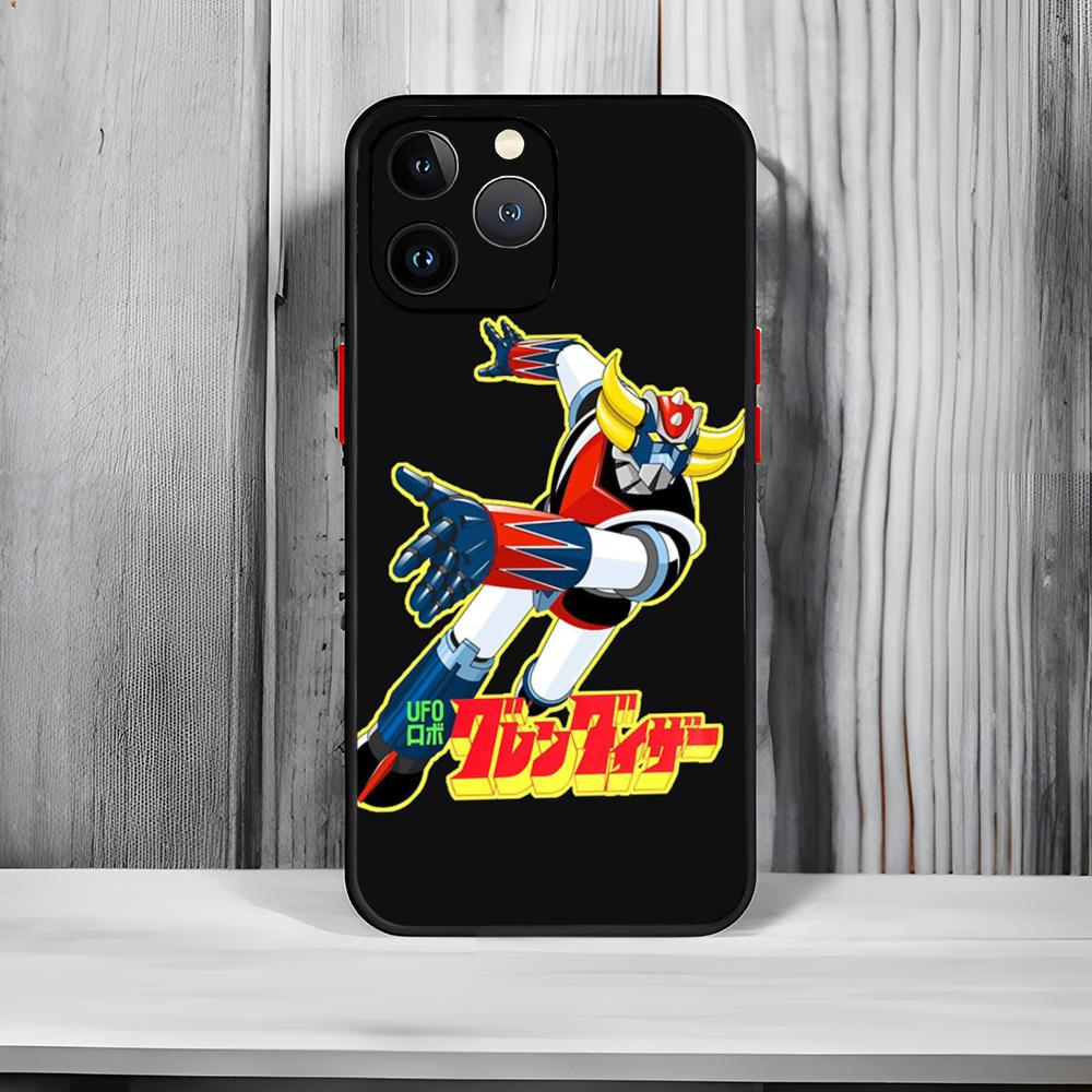 Anime U-UFO R-Robot G-Goldorak Phone Case Black Matte Thin Phone Case For iPhone17 16 15 14 13 ProMax